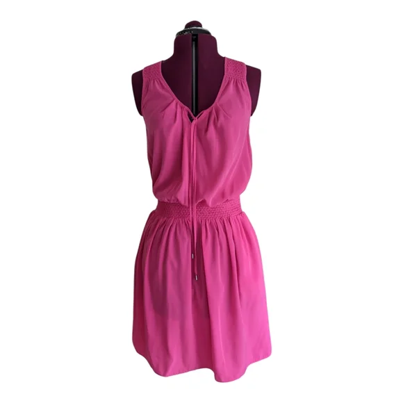 GAP | Dresses | Gap Smocked Dress Size Medium Palm Springs Pink Dropped  Waist | Poshmark